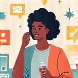 Illustration of someone making a phone call or sending email