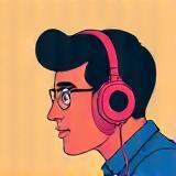 Illustration of a person using headphones or audio equipment