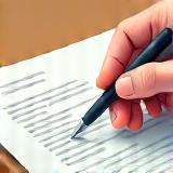 Illustration of a hand filling out a form